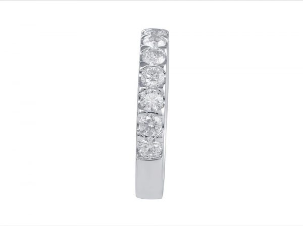 Round Brilliant Cut Diamond Half Eternity Ring, 1.04cts, 18ct White Gold