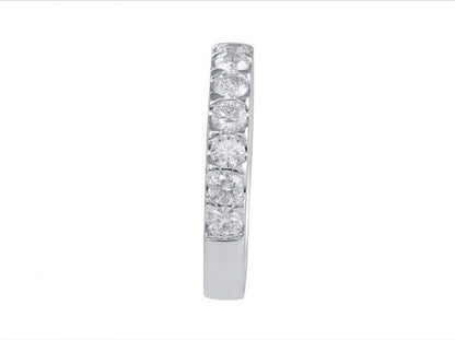 Round Brilliant Cut Diamond Half Eternity Ring, 1.04cts, 18ct White Gold