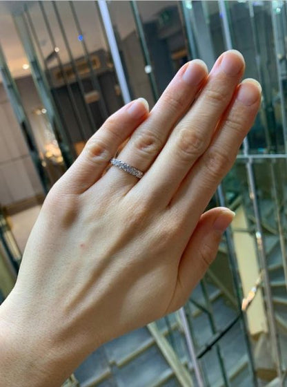 Round Brilliant Cut Diamond Half Eternity Ring, 1.04cts, 18ct White Gold