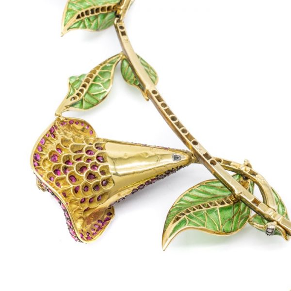 Ruby Calla Lily Necklace