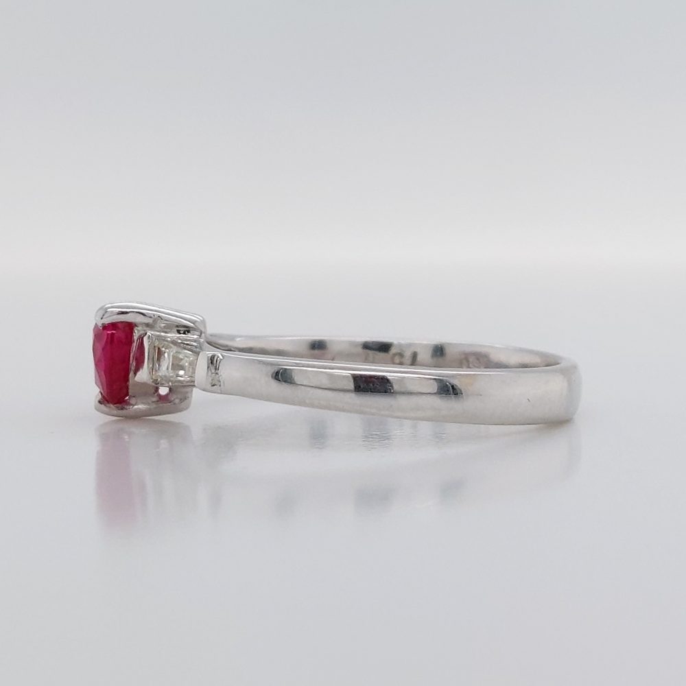 Ruby Heart and Diamond Ring