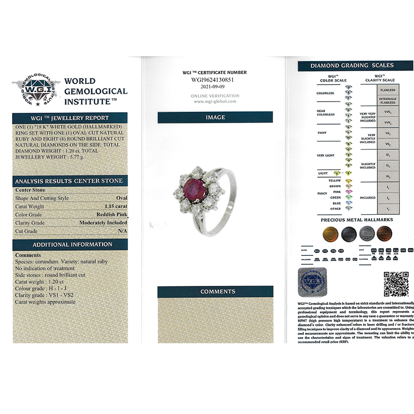 Certified 1.15ct Natural No Heat Ruby and Diamond Floral Cluster Engagement Ring