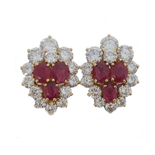 Fine Ruby earrings burma