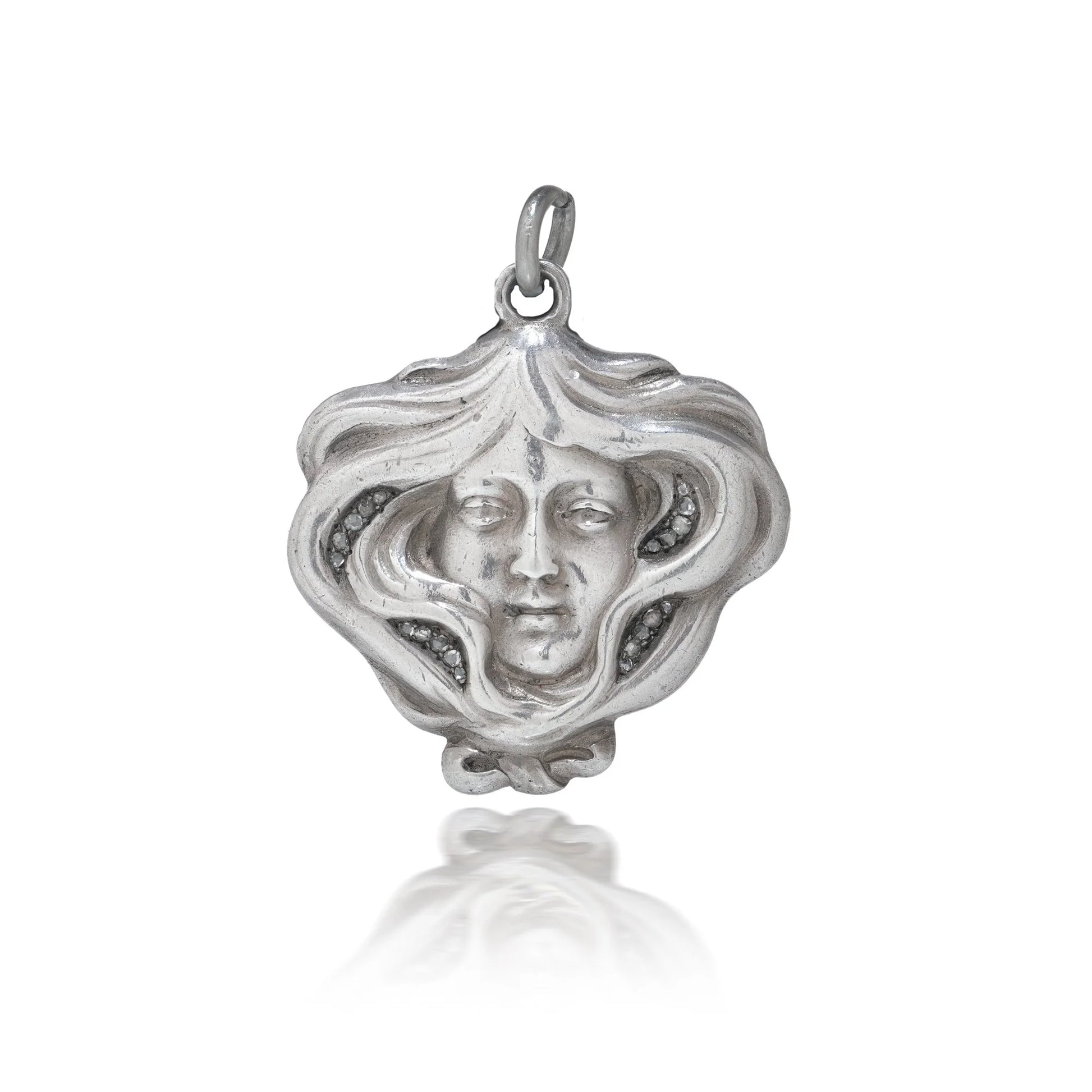 Russian Faberge Art Nouveau Silver Pendant