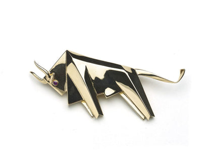 Vintage Mauboussin Gold Bull Brooch