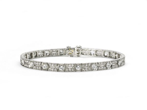 Art Deco Diamond Bracelet, Platinum