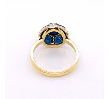 Antique Art Deco Sapphire and Diamond Dome Ring