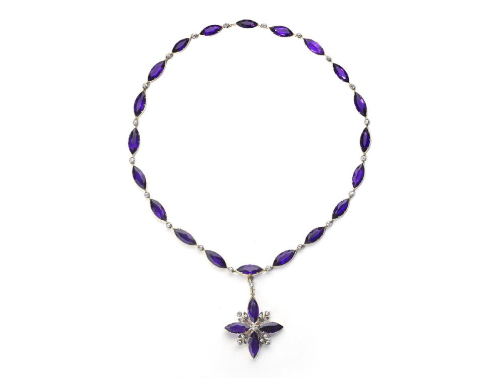 Antique Victorian Amethyst and Diamond Necklace