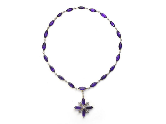 Antique Victorian Amethyst and Diamond Necklace