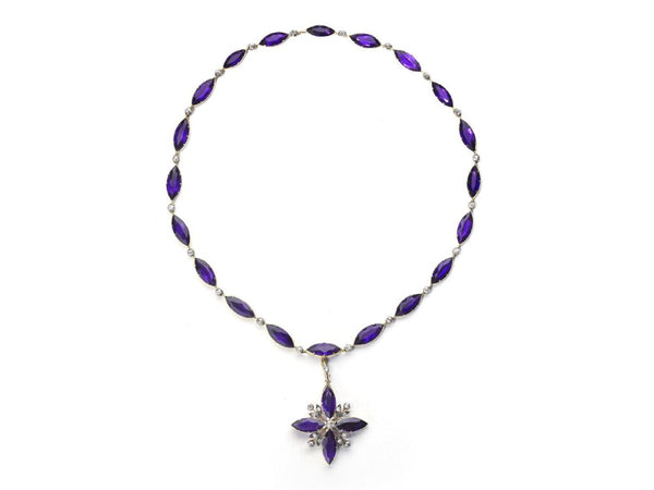 Antique Victorian Amethyst and Diamond Necklace