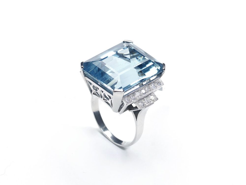 Aquamarine and Diamond Ring, 25 carats