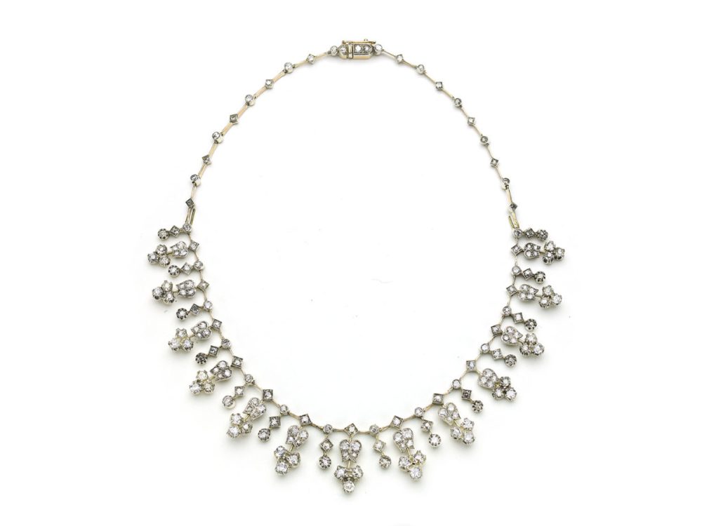 Antique Victorian Diamond Tiara Necklace