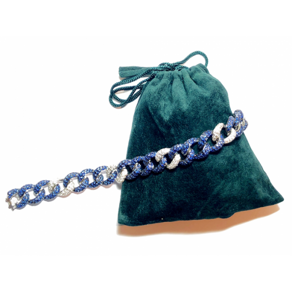 SAPPHIRE & DIAMOND CURB LINK BRACELET