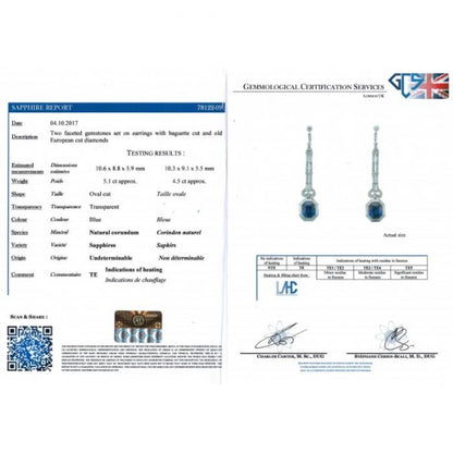 Sapphire & Diamond Drop Earrings