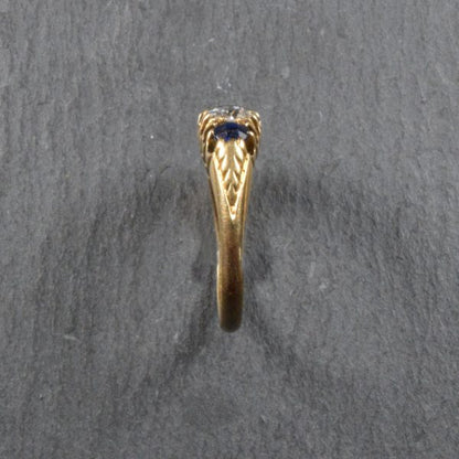 Antique Victorian Sapphire and Diamond Five Stone Ring, 18ct Gold