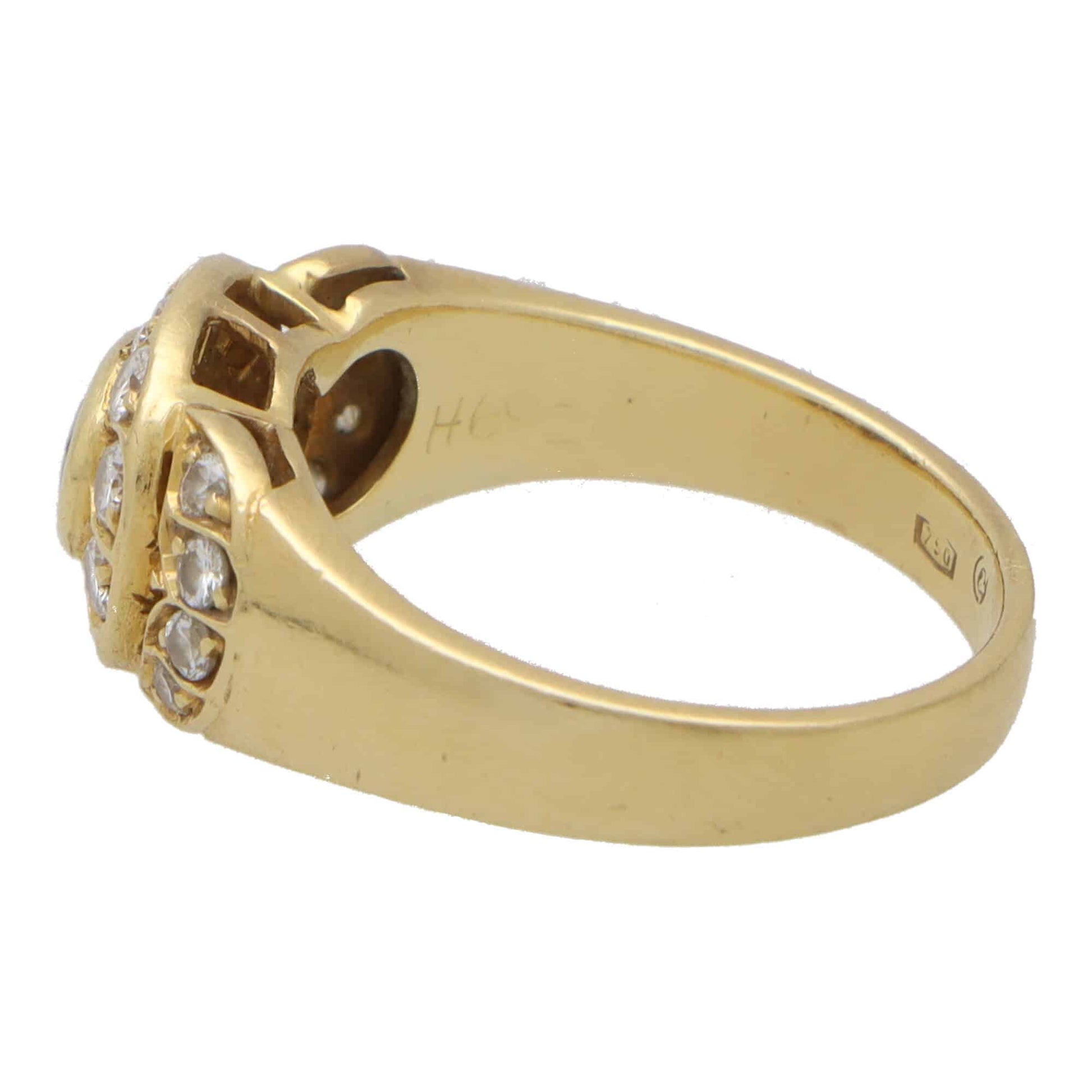 Vintage 0.52ct Oval Sapphire and Diamond Cluster Ring