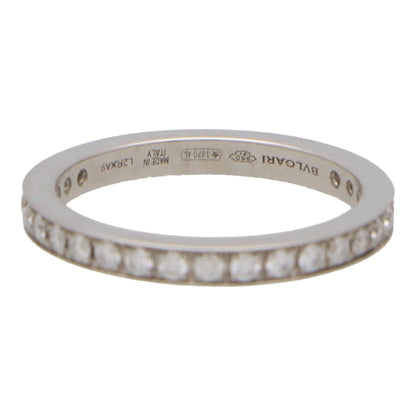 A platinum diamond full eternity band ring stamped BVLGARI MADE IN ITALY