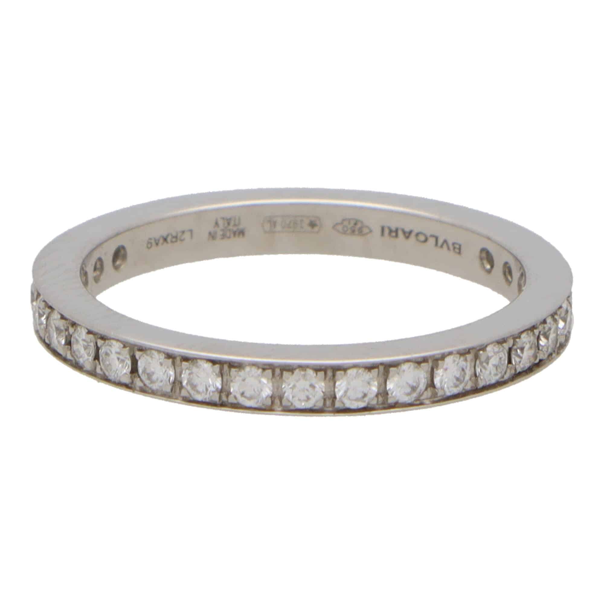 Vintage Bulgari Platinum and Diamond Full Eternity Ring, 0.27 Carats