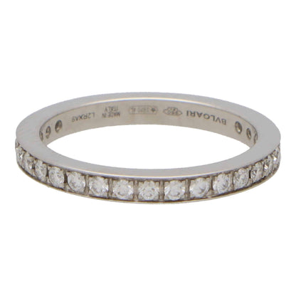 A platinum diamond full eternity band ring stamped BVLGARI MADE IN ITALY