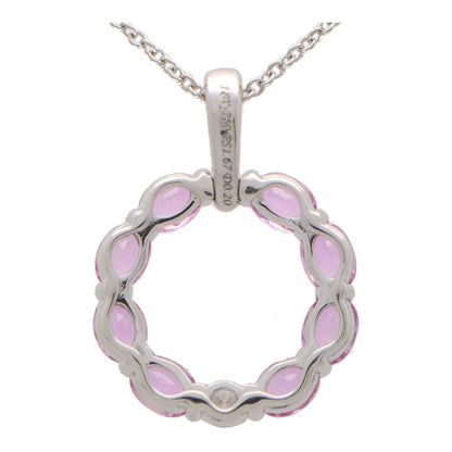 Modern 1.67ct Pink Sapphire Open Hoop Pendant with Diamonds