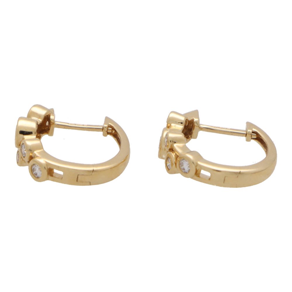 Contemporary Diamond Bubble Hoop Earrings, 0.43 carats