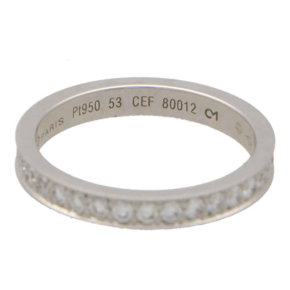 A platinum diamond full eternity band ring, stamped PARIS Pt950 53 CEF 80012, on a white background