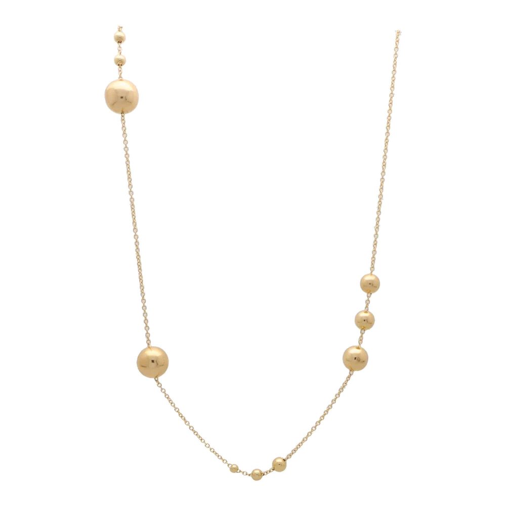 Modern 18ct Yellow Gold Ball Chain Necklace