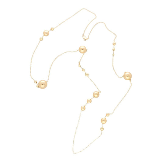 Modern 18ct Yellow Gold Ball Chain Necklace