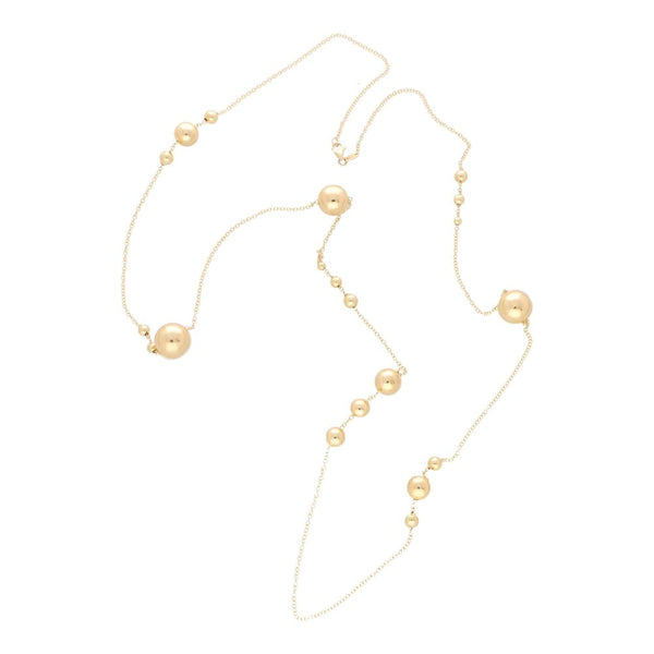 Modern 18ct Yellow Gold Ball Chain Necklace