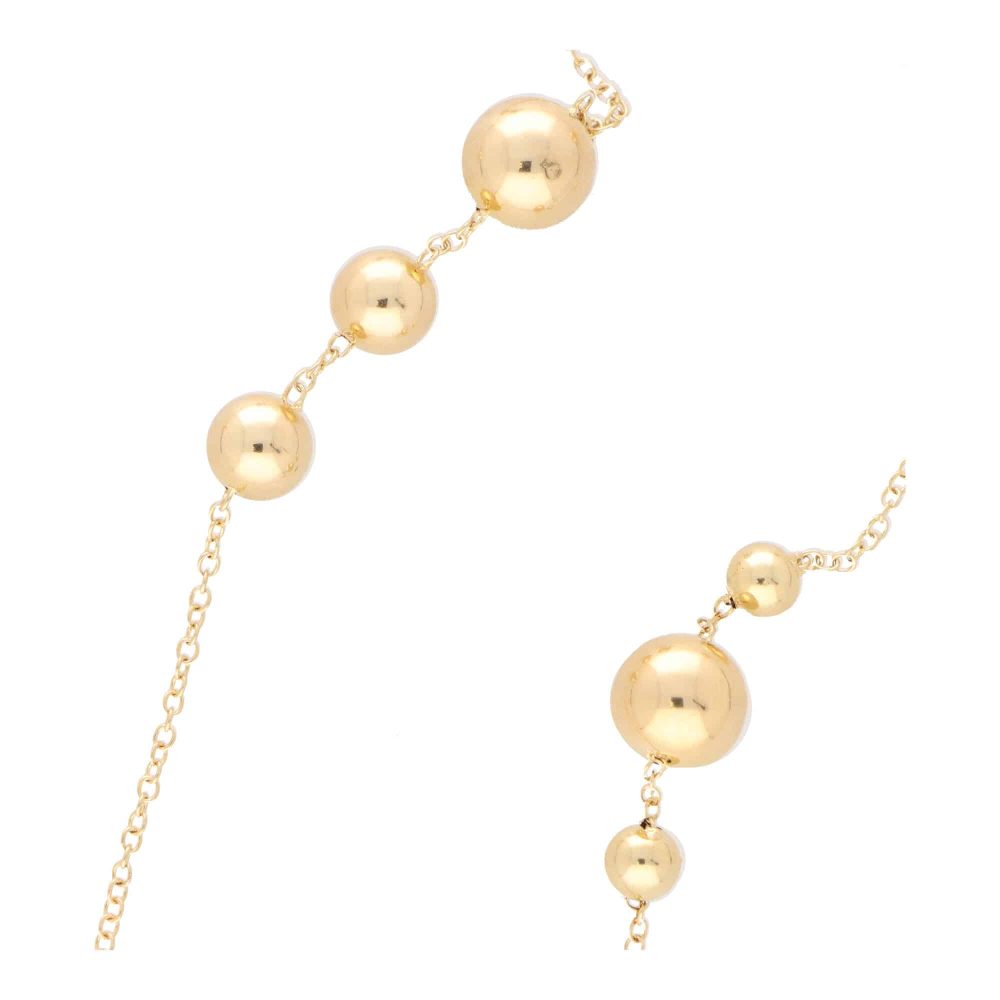 Modern 18ct Yellow Gold Ball Chain Necklace