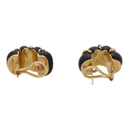 SEAMAN SCHEPPS VINTAGE ROSEWOOD & GOLD EARRINGS