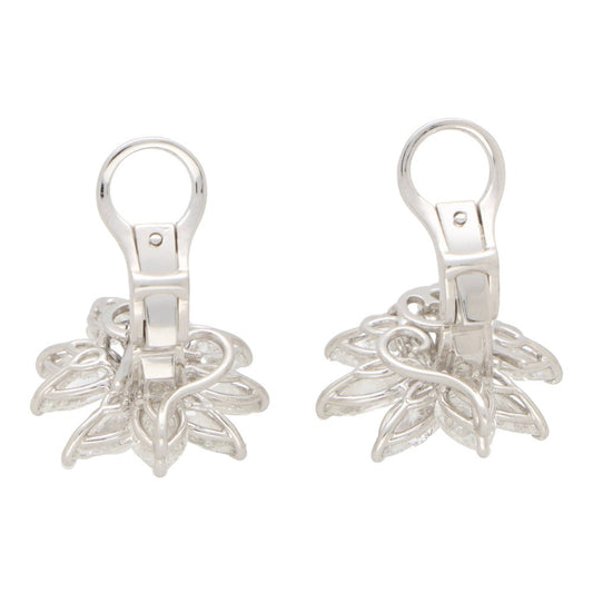 8.91cts Pear and Marquise Cut Diamond Cluster Earrings in Platinum, 8.91 carats