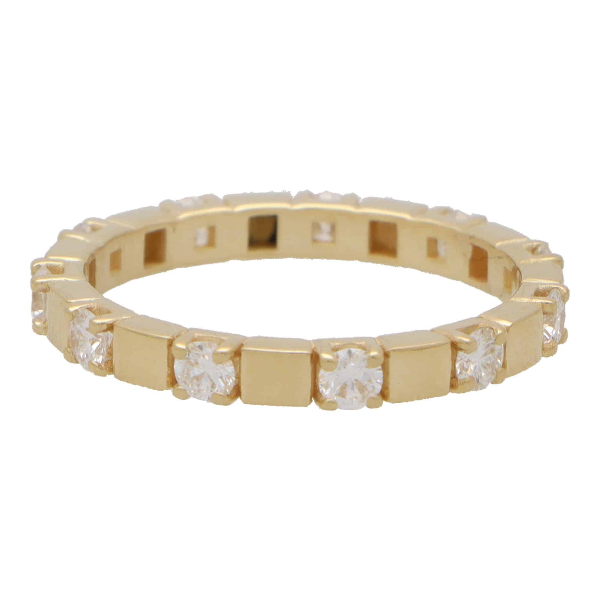 Diamond Full Eternity Band Ring in Yellow Gold