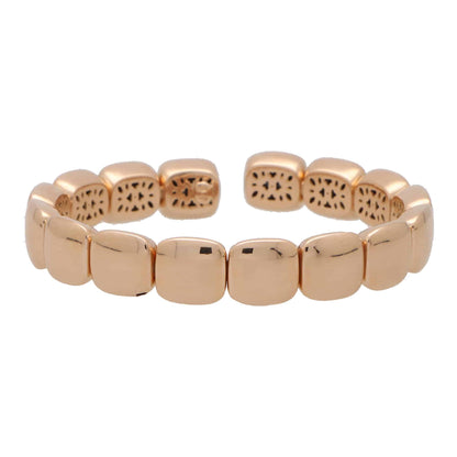 Contemporary 18ct Rose Gold Panel Torque Bangle Bracelet