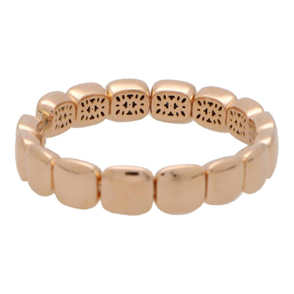 Contemporary 18ct Rose Gold Panel Torque Bangle Bracelet