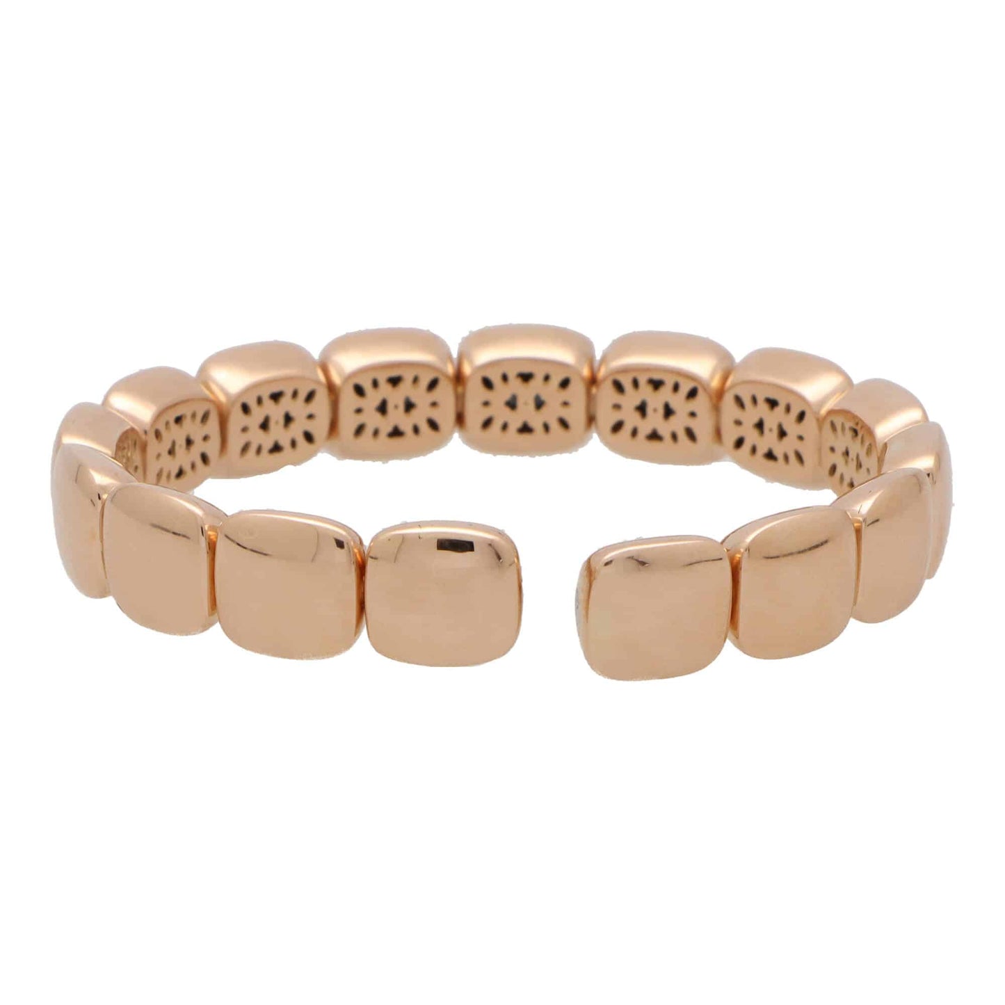 Contemporary 18ct Rose Gold Panel Torque Bangle Bracelet