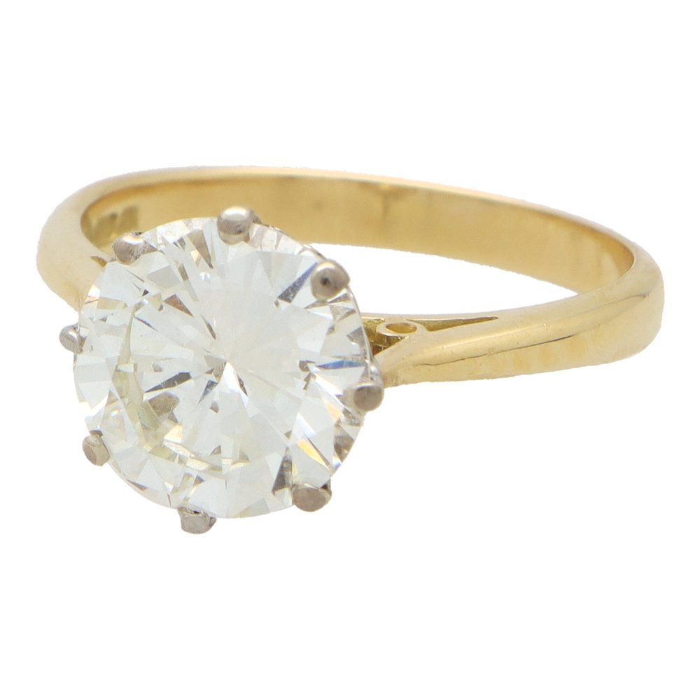 Boodles GIA Certified 3.18ct Vintage Diamond Solitaire Ring