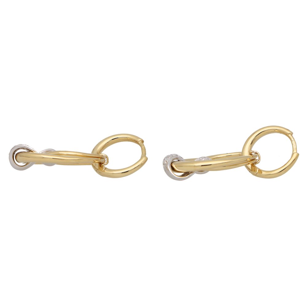 Contemporary 0.48ct Diamond Set Gold Hoop Earrings