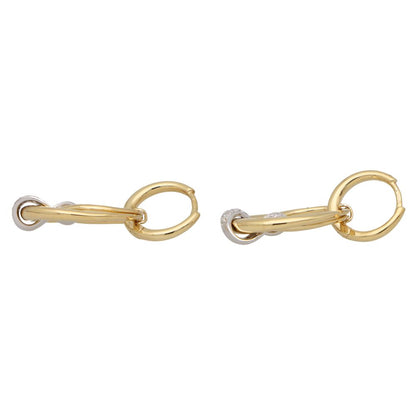 Contemporary 0.48ct Diamond Set Gold Hoop Earrings