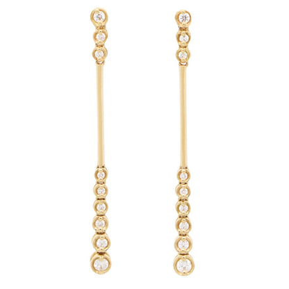 Contemporary Articulated Diamond Drop Earrings in 18ct Yellow Gold