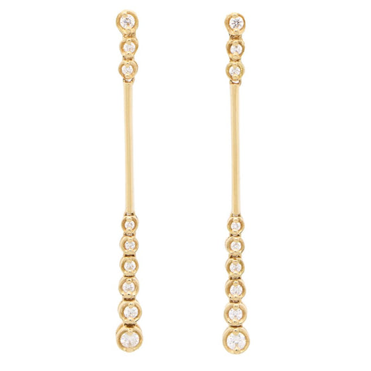 Contemporary Articulated Diamond Drop Earrings in 18ct Yellow Gold