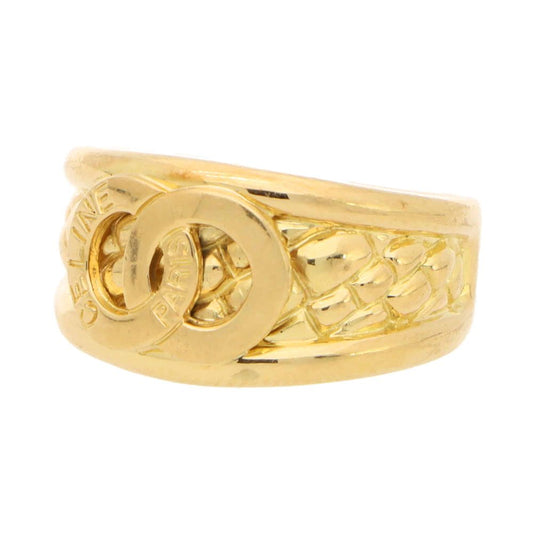 Vintage Celine Logo 18ct Yellow Gold Band Ring