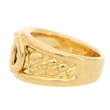Vintage Celine Logo 18ct Yellow Gold Band Ring