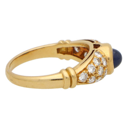 Vintage Chaumet Paris sapphire and diamond ring set in gold.