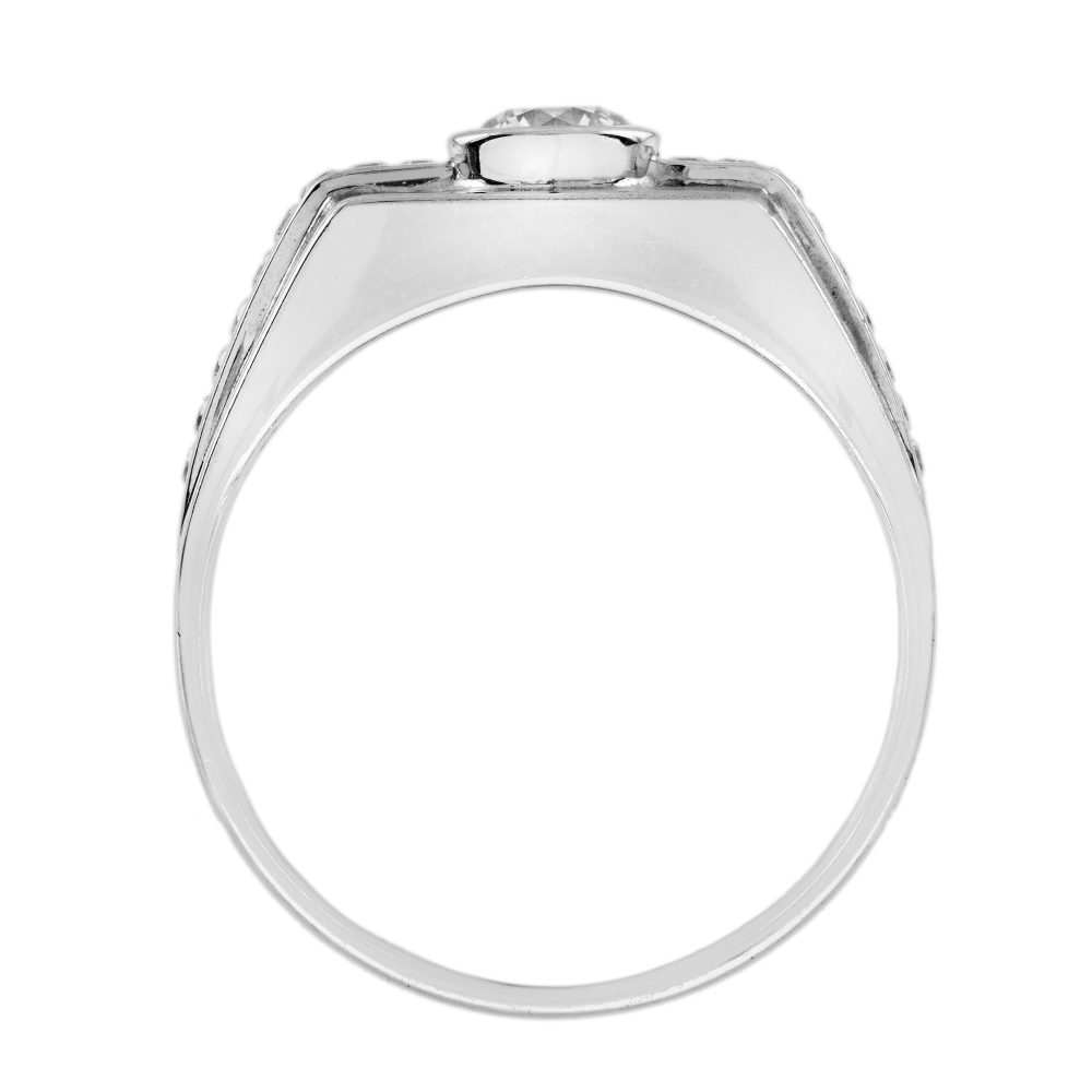 Diamond Set Gents Platinum Wedding Band Ring
