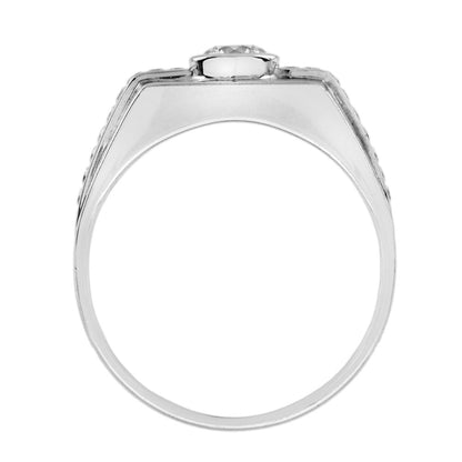 Diamond Set Gents Platinum Wedding Band Ring