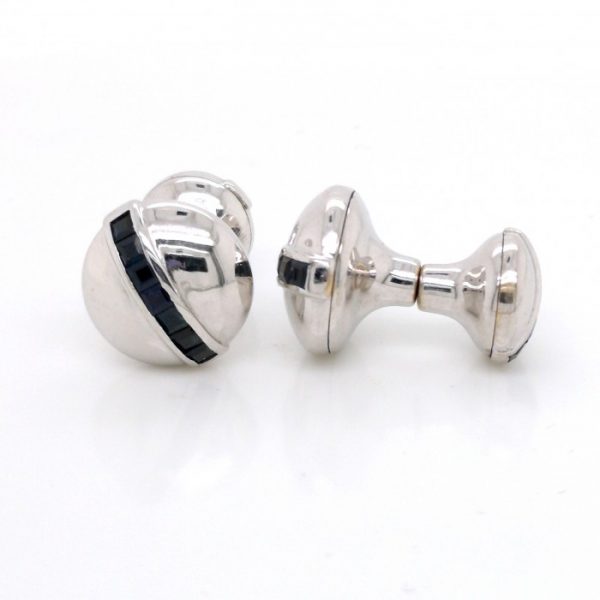 Sapphire 18ct White Gold Cufflinks
