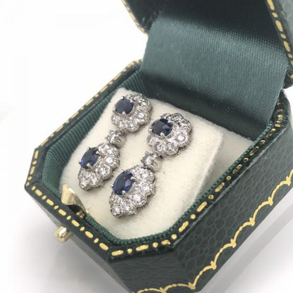 Sapphire Diamond Gold Earrings