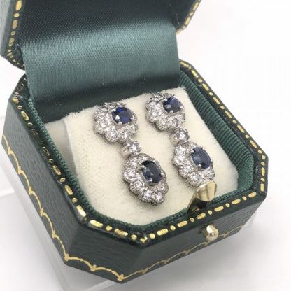 Sapphire Diamond Gold Earrings