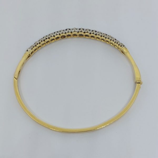 Antique Style Diamond and Sapphire Bangle Bracelet